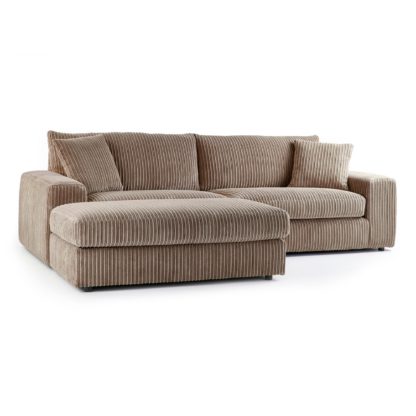 An Image of Champ Fabric Reversible Corner Chaise Sofa Grey