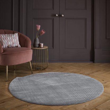 An Image of Noah Shaped Dia 133cm Circle Rug Grey