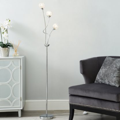 An Image of Portia Acrylic Beaded Floor lamp Chrome