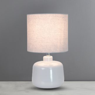 An Image of Oslo Ceramic Dove Grey Table Lamp Dove (Grey)