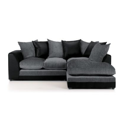 An Image of Denver Right Hand Corner Sofa Black