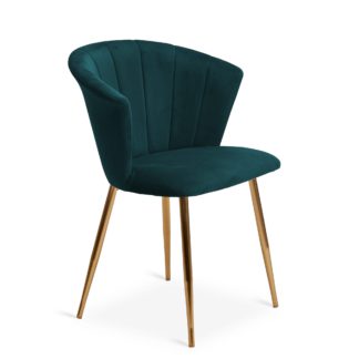 An Image of Kendall Chair Teal Velvet Blue