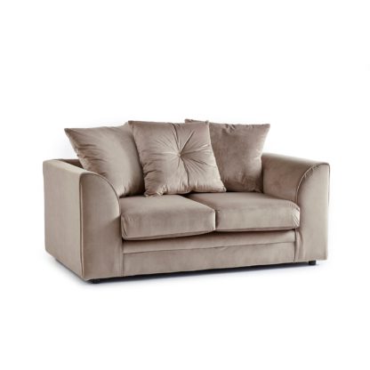 An Image of Blake 2 Seater Grey Velvet Sofa Grey