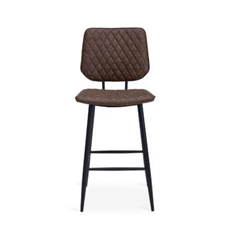 An Image of Austin Bar Stool Brown PU Leather Brown