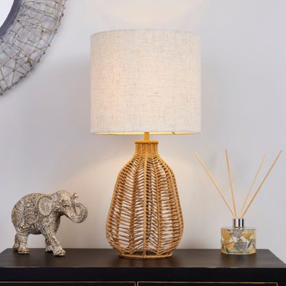 An Image of Kylo Woven String Table Lamp Beige