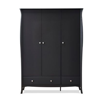 An Image of Baroque 3 Door Wardrobe Black