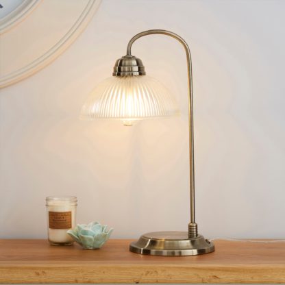 An Image of Henry Antique Brass Table Lamp Antique (Brass)