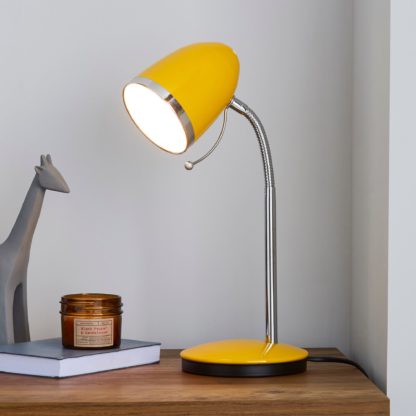 An Image of Tate Ochre and Chrome Desk Lamp Yellow