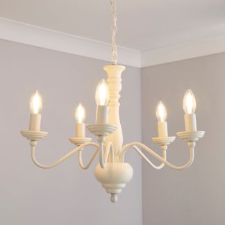 An Image of Alosno 5 Light Candelabra White Ceiling Fitting White