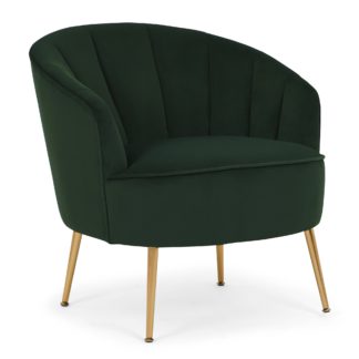 An Image of Matilda Velvet Shell Chair - Bottle Green Green