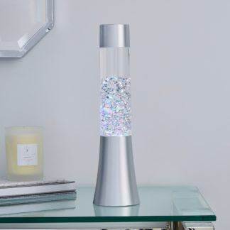 An Image of Silver Glitter Lamp Silver