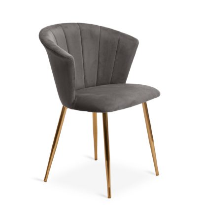 An Image of Kendall Chair Grey Velvet Grey