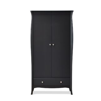 An Image of Baroque 2 Door Wardrobe Black