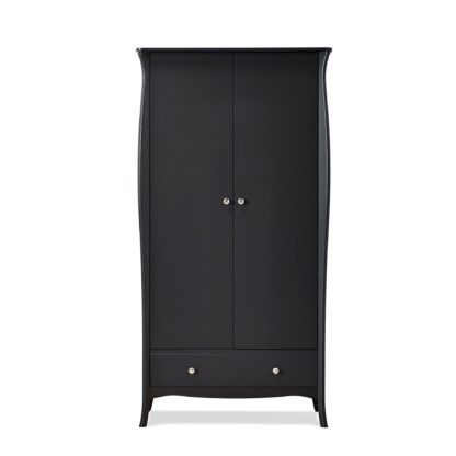 An Image of Baroque 2 Door Wardrobe Black