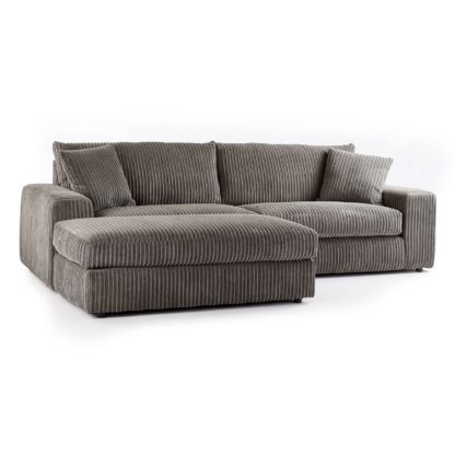 An Image of Champ Fabric Reversible Corner Chaise Sofa Grey