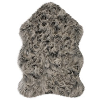 An Image of Single Pelt Shimmer Faux Sheepskin Rug Blush