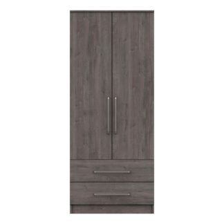 An Image of Parker Grey 2 Door Combi Wardrobe Dark Grey