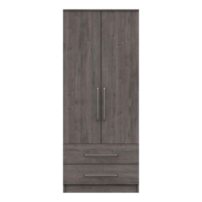 An Image of Parker Grey 2 Door Combi Wardrobe Dark Grey