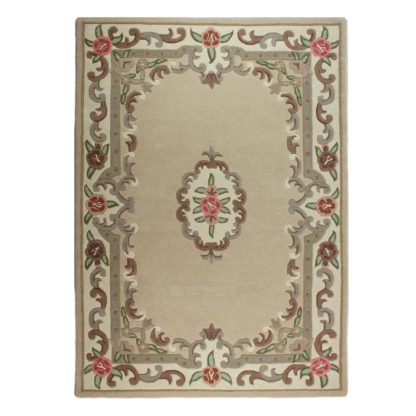 An Image of Lotus Premium Aubusson Rug Green