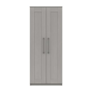 An Image of Ethan Light Grey 2 Door Wardrobe Grey