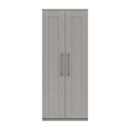 An Image of Ethan Light Grey 2 Door Wardrobe Grey