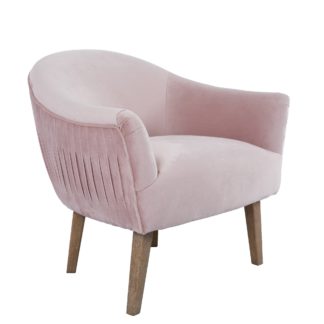 An Image of Lacey Velvet Accent Chair - Blush Blush