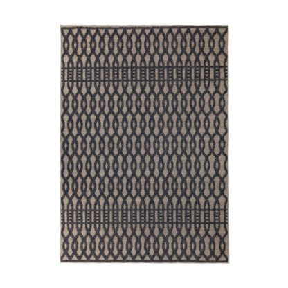 An Image of Herne Geometric Rug Grey, Beige and White