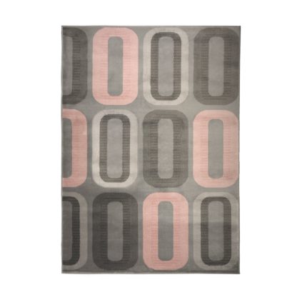 An Image of Elements Dahl Geometric Rug Elements Dahl Blush