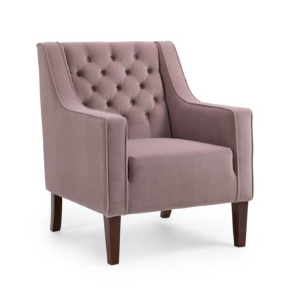 An Image of Isabel Velvet Chesterfield Armchair Blush