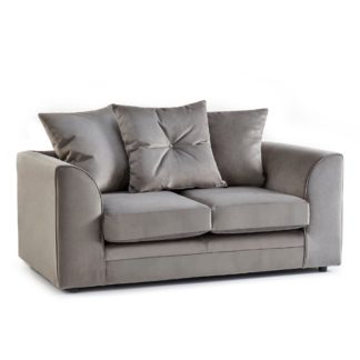 An Image of Blake 2 Seater Grey Velvet Sofa Grey