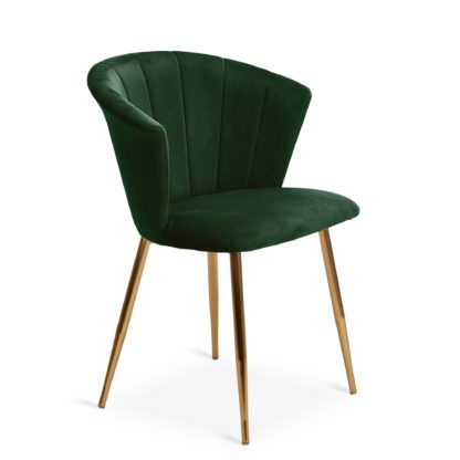 An Image of Kendall Chair Bottle Green Velvet Bottle Green