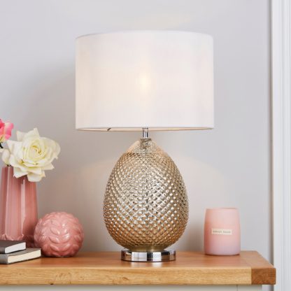 An Image of Kylee Mercury Glass Table Lamp Silver