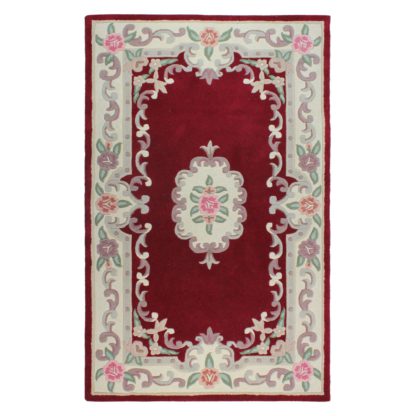 An Image of Lotus Premium Aubusson Rug Green