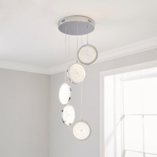 An Image of Cora Cluster Disc 5 Light Ceiling Fitting Chrome