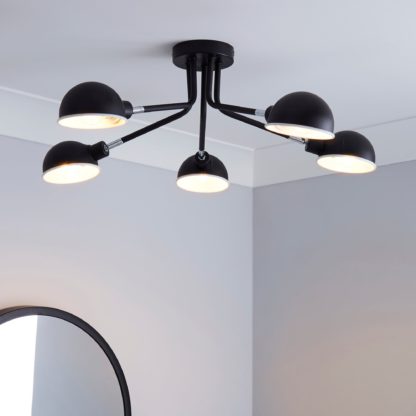 An Image of Borr 5 Light Black Ceiling Fitting Black