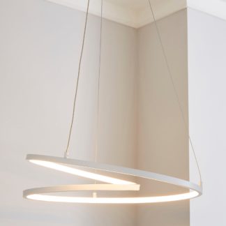 An Image of Menton Integrated LED Swirl White Ceiling Fitting White