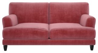 An Image of Habitat Askem 2 Seater Velvet Sofa - dusty rose