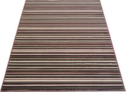 An Image of Maestro Fine Stripe Rug - 80x150cm - Plum