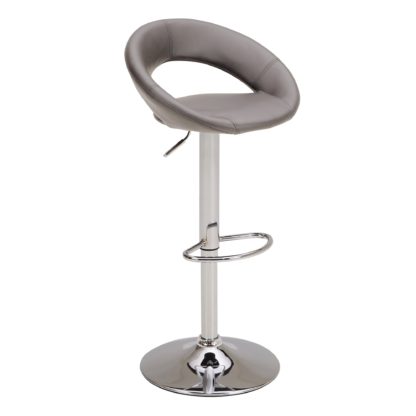 An Image of Knox Bar Stool Grey PU Leather Grey