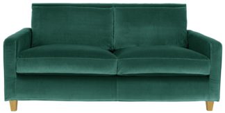 An Image of Habitat Chester 2 Seater Velvet Sofa - Emerald Green