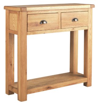 An Image of Habitat Kent 2 Drawer Console Table - Oak