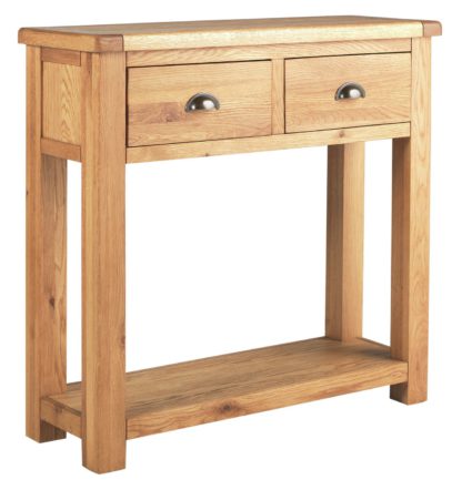 An Image of Habitat Kent 2 Drawer Console Table - Oak