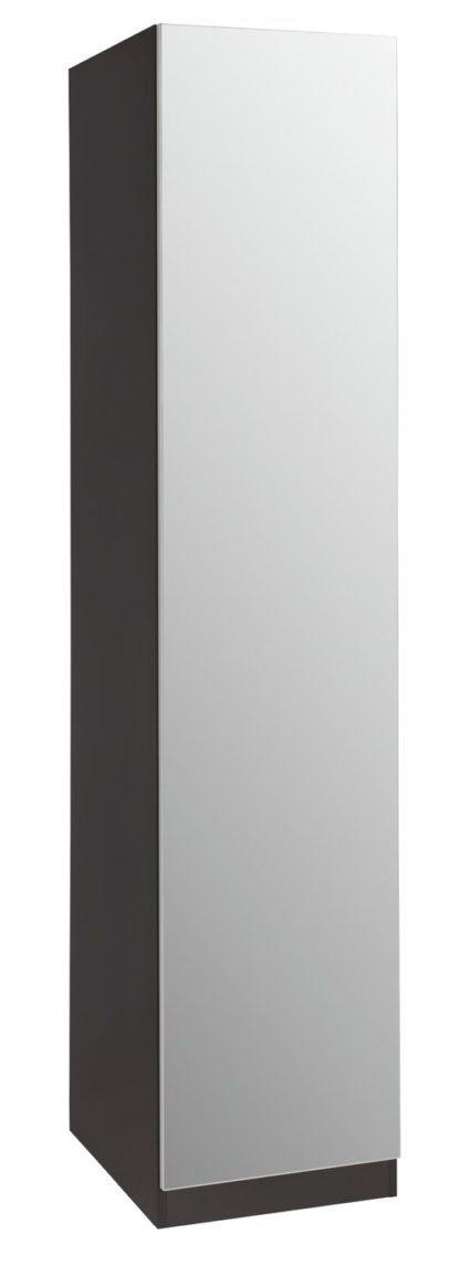 An Image of Habitat Munich 1 Door Mirror Wardrobe - Anthracite