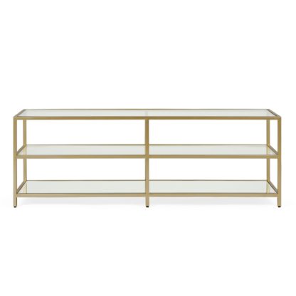 An Image of Claudia Gold Effect Wide TV Stand Gold