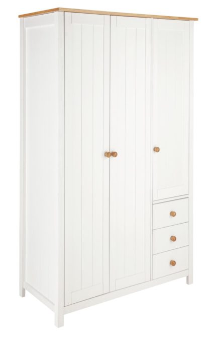 An Image of Habitat Scandinavia 3 Door 3 Drawer Wardrobe - Two Tone