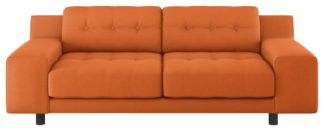 An Image of Habitat Hendricks 3 Seater Fabric Sofa - Orange