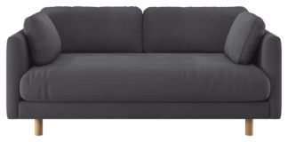 An Image of Habitat Mori 2 Seater Fabric Sofa - Charcoal