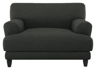 An Image of Habitat Askem Fabric Cuddle Chair - Charcoal