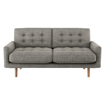 An Image of Habitat Fenner 2 Seater Fabric Sofa - Black and White