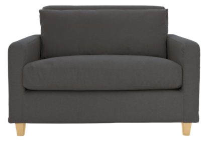 An Image of Habitat Chester Fabric Cuddle Chair - Charcoal